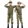 Traje de Camuflaje para Niños Niños Entrenamiento Militar Desarrollo al Aire Libre Campamento de Verano Ropa de Rendimiento de Fuerzas Especiales Primavera y Otoño