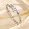 Pulsera Nueva de Serpiente Incrustada con Diamantes, Pulsera Lisa de Hueso de Serpiente, Regalo Versátil para Novia