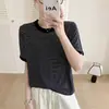 Camiseta de Punto de Manga Corta a Rayas Estilo Europeo para Mujer, Nueva Versión Coreana de Verano 2026, Top Delgado Casual Versátil de Corte Ajustado