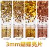 Cross-border nail art 3mm borboleta lantejoulas ultra-fino material PET alto flash espumante DIY desgaste prego gotas jóias