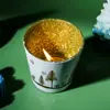 Taza de Vela Navideña Romántica Aromaterapia Fragancia Sin Humo Translúcida Taza de Meditación Pintura a Fuego Decorativa Personalizada Adornos de Taza de Vela de Vidrio