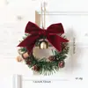 Guirlanda Mini Estilo Ins de Natal Pendurador de Porta Decoração de Carro Decoração de Janela de Casa Vinha de Sino de Boas-Vindas para Ambiente