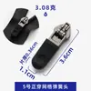 Venta al por mayor No. 3 y No. 5 Cabezales de Resorte de Bloqueo Automático de Nylon, Cabezal de Cremallera Reversible Moldeado por Inyección Negro, Cabezal de Cuero de Rebote Moldeado por Inyección