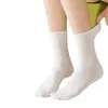 Meias Femininas de Algodão Puro Meia-Calça para Primavera e Outono, Sem Costura Anti-Pilling Listradas Versáteis Cor Sólida, Meias Absorventes de Suor e Resistentes a Odores
