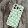 Funda para iPhone 16 Que se Transforma Instantáneamente en Apple 17 Pro Max con Textura de Lichi, 15 Pro Anticaídas, 14 Cuadrícula Verde Estrellas