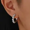 Pendientes de Plata de Ley S925 con Forma de Corazón y Moissanita para Mujer, Pinzas para Orejas de Lujo Transfronterizas Estilo Ins Europeo y Americano, Joyería Exquisita para Orejas al por Mayor