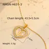 Collar de 26 letras inglesas transfronterizo acero inoxidable chapado en oro de 18K circonita colgante de corazón collar joyería al por mayor