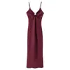 Venta Caliente Transfronteriza AliExpress Nuevo Producto Primavera 2026 Vestido Camisola de Satén con Decoración Hueca de Moda y Temperamento Largo