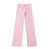 RY2557-25 Pantalones Rectos de Corte Holgado, Pantalones Deportivos, Pantalones Casuales, Nuevo Estilo de Primavera, Estilo Americano, Yoga Elásticos de Cintura Alta