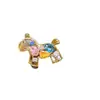 Broche de Aleación de Caballo de Color Mixto, Pin de Lujo Accesible de Gama Alta para Mujer, Joyería de Ramillete de Animal del Año a la Moda