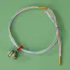 Pulsera Trenzada Multicolor Estilo Nacional con Colgante de Aleación Esmaltada, Ajustable, Accesorio de Mano Estilo Nacional de Paz y Buena Suerte