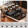 Juego de Té de Cristal, Lujo Ligero para Uso Doméstico, Tetera de Gama Alta para Sala de Estar, Juego Completo para Uso en Oficina, Mesa y Bandeja de Té Kung Fu