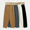 Pantalones de punto adelgazantes casuales de cintura elástica con cuatro agujas planas de cachemir de estambre de 16 pines de alto lujo, pantalones de abuela, pantalones de cachemir para otoño e invierno