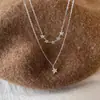 Collar de Estrella de Doble Capa para Mujer Apilado Diamante Estrella de Cinco Puntas Cadena Clavicular 2023 Nuevo Sentido del Diseño Nicho Exquisito Combinable con Todo