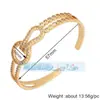 L50 Q35 S64 Pulsera de Moda Europea y Americana con Goteo de Aceite y Incrustaciones de Diamante, Exquisita Pulsera de Puño de Moda con Circonita Arcoíris