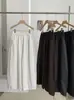 KEKEZOON Calça Casual Larga de Cintura Alta Elástica Lisa para Mulheres, Calça Simples de Outono 8825