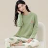 Pijama chic de algodón finteng para mujer, manga larga de primavera y otoño 2023, nueva ropa de casa, talla grande, holgado, para llevar por fuera