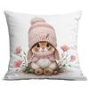 Funda de almohada con estampado de conejo rosa lindo de Pascua transfronteriza para sofá, decoración del hogar, venta al por mayor