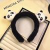 Estilo coreano bonito preto e branco panda headband orelhas de urso lavagem facial faixa de cabelo pressionando headband faixa de cabelo de borda larga cocar simples