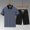 Traje Deportivo de Verano Casual Holgado de Manga Corta y Pantalones Cortos para Hombres de Mediana Edad y Mayores Beijianglang
