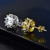 Corona Clásica de Versalles Corona de Musgo Imitación Diamante Moissanita Aguja de Plata S925 Diamante de Alto Carbono 1.0Ct Pendientes Joyería para Orejas Super Brillante