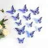 Comércio exterior Amazon Hot Selling 12 tridimensional borboleta animal de estimação material 3D borboleta adesivos de parede quarto sala de estar decoração para casa
