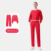 Sudadera Corta Lulu Traje de Capa de Aire Top para Mujer Ropa Deportiva Yoga Manga Larga Cuello Redondo Elástico Ropa de Fitness