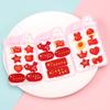 Día Nacional Bandera Roja de Cinco Estrellas Corazón de Durazno Resina Accesorios de Joyería Mapa de China Pasador Decorativo Adorno para la Cabeza Parche Venta al por Mayor