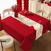 2026 Mantel Nuevo Estilo Impermeable y Resistente al Aceite Sin Lavado Mantel Rojo de Año Nuevo Tacto de Alta Gama para Mesa de Café de Año Nuevo y Boda