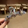 Pinza para el pelo de flor de cristal estilo coreano, disco para la parte trasera de la cabeza, clip para el pelo, sentido avanzado, lujo ligero, pinza de tiburón, clip grande de moda