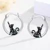 Brincos de Moda Coreana Desenho Animado Cao Shi, Brincos Fofos de Gato Vazados, Joia de Orelha Animal Doce e Compacta
