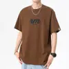 Camiseta Pesada de Manga Curta Anyang Masculina Algodão Puro Solta Tendência Marca Roupas Masculinas 2026 Verão Nova Camiseta Masculina Gola Redonda Estilo Americano