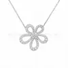 Colar Trevo de Quatro Folhas Van Cleef & Arpels CNC Versão Alta Madrepérola Branca Natural Banhado a Ouro 18K Real Prata Pura Colar de Dez Pétalas