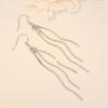 Pendientes de Joyería de Plata Qiaolanxuan Ultra-largos de Tres Líneas Exagerados Colgantes de Borla Moda Coreana para Mujer Elegante Regalo para Novia