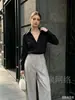 ZA comercio exterior transfronterizo artículo popular de ropa para mujer 2026 otoño nuevo moda europea y americana camisa de manga larga con cuello vuelto
