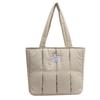 Bolsa Tote de Algodão Grosso Acolchoado Macio, Bolsa de Ombro Quadrada Grande Fashion Nicho para Meninas, Bolsa Tote Versátil e Estilosa