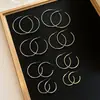 Pendientes de Aro Geométricos Circulares Minimalistas Europeos y Americanos, Pendientes de Aro Tubulares, Pendientes de Aro Grandes Lisos Elegantes para Mujer