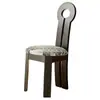 Mesa de Comedor y Sillas Vintage Estilo Francés Wabi-Sabi, Sillas de Comedor de Madera Maciza para Comedor del Hogar, Silla con Respaldo de Sirena en Forma de Llave, Taburete de Maquillaje