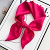 Pañuelo Chino Rojo de Seda Artificial para Mujer, Seda de Hangzhou de 70 cm, Estilo Mamá, Pañuelo Cuadrado de Color Sólido, Pañuelo Pequeño para el Cuello, Pañuelo Delgado