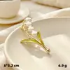 Broche de Flor de Lírio Esmaltado Broche de Flor de Óleo Pingado Elegante de Temperamento Feminino Broche Pin Retrô Francês Acessórios