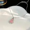 Collar de acero de titanio con cadena para clavícula femenina, imitación de calcedonia de hielo alta natural, Buda, accesorios de regalo de cumpleaños avanzados, venta al por mayor en vivo