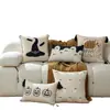 Fundas de Almohada de Halloween de Moda Transfronterizas, Fundas de Almohada Peculiares de Calabaza, Fundas de Almohada Festivas de Fantasma de Halloween con Sombrero Mágico