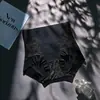 Pantaletas de jacquard de encaje sin costuras de tiro alto para control de abdomen para mujer, fajas de malla semitransparentes, modeladoras de cuerpo, control de abdomen, panties triangulares levanta glúteos para mujer