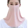 Protector Solar para Mujer Esquina del Ojo Transpirable Protección de Cuello Largo Anti-UV Parasol Cubrecuellos para Montar Mascarilla Facial Completa