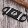 Tijeras Cubanas Portátiles de Doble Filo de Acero Inoxidable con Diseño de Anillo Doble Tridimensional, Mini Cortador Doméstico, Cortador de Cigarros de Metal