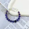 Pulseira Costurada de Cristal Roxo e Cristal Branco, Pulseira com Design de Pixiu e Laço de Cristal, Estilo Menina Fresco e Doce