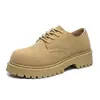 Botas Martin de Cano Baixo para Todas as Estações Cruzamento de Fronteiras Tamanho Grande Moda Cadarço Botas Amarelas Grandes Botas de Trabalho ao Ar Livre da Moda Dropshipping