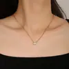 Colar Cruz Aço Inoxidável Pedra de Nascimento de Dezembro Formato de Coração Moda Luxo Leve Romântico Colar Joias Atacado