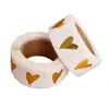 Pegatina adhesiva redonda transparente con forma de corazón en relieve dorado, linda pegatina de etiqueta selladora, pegatina decorativa para regalo, pegatina selladora