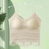 Camisola de verano sin aros de acero, ropa interior ligera y transpirable, top de tubo con encaje para mujer, camiseta sexy con espalda descubierta